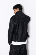 WAGGMI VEIL Denim Jacket erkek denim ceket, manken üzerinde