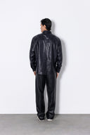 WAGGMI OBSIDIAN Leather Pants erkek deri pantolon, manken üzerinde